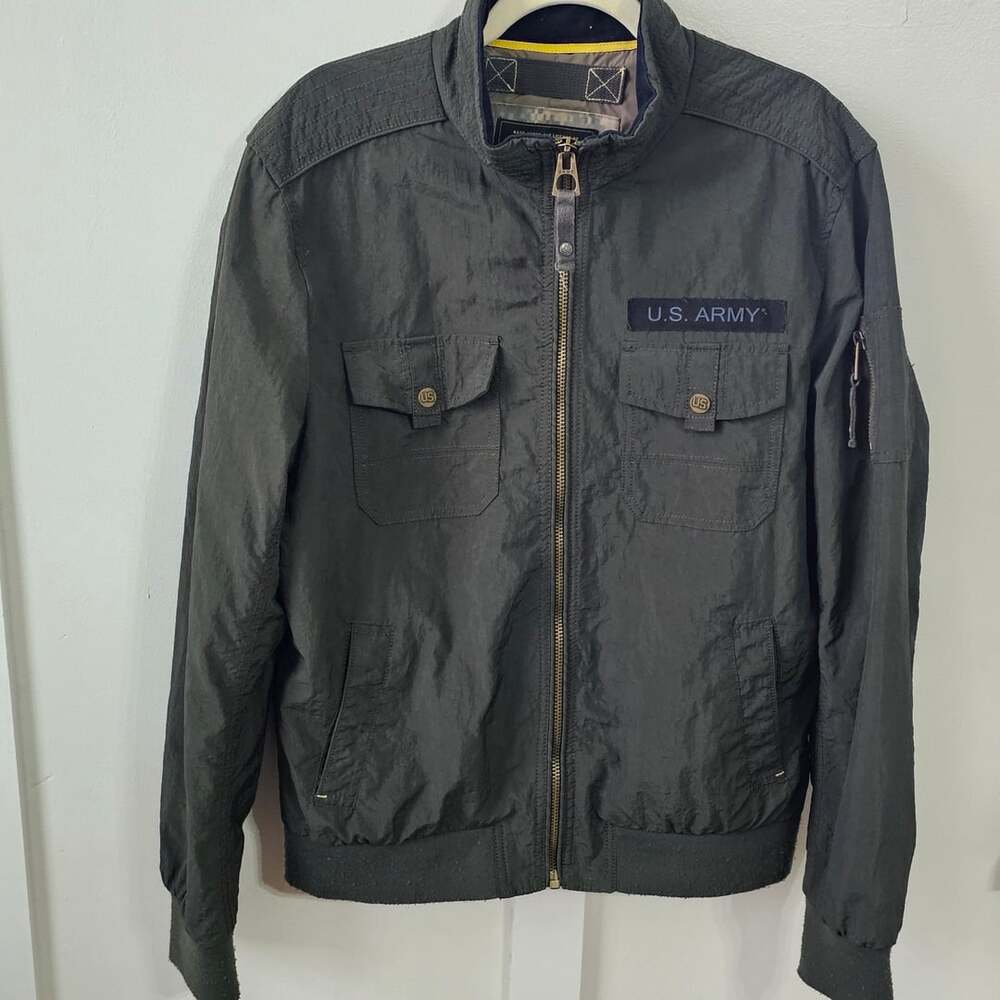 U.S. Army Men's L Nylon Military Bomber Jacket Utility Tactical Flight Style